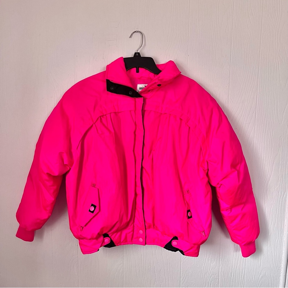 Vintage Obermeyer 80s Women’s Hot Pink Down Ski Winter Coat